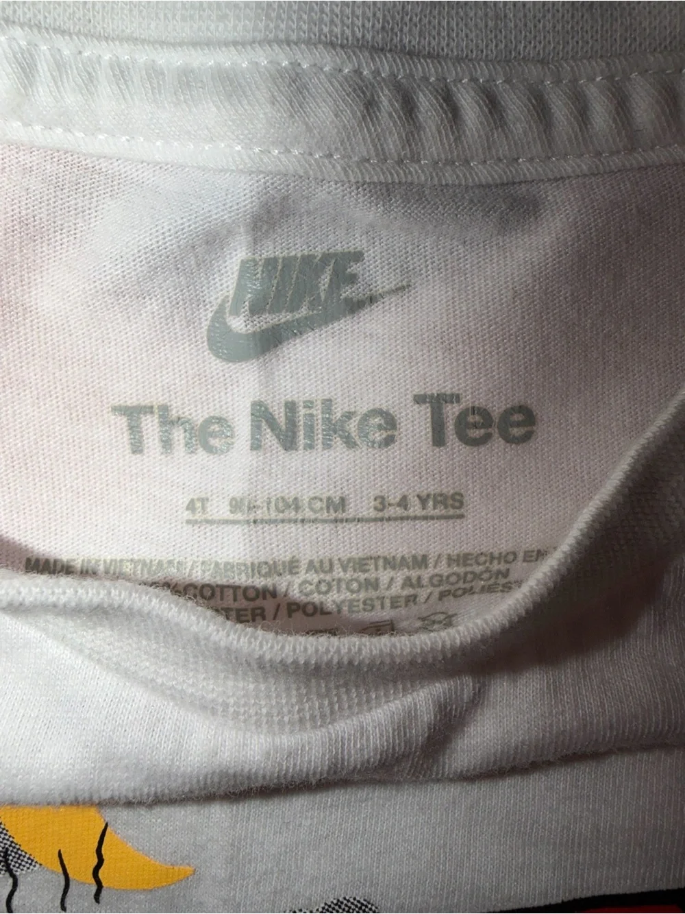 Nike Little Kids Boxy Campfire Tee Toddler 4 4t Camping T-Shirt White
